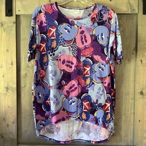 Lularoe Disney Mickey Mouse Shirt Top Pink Purple Colorful Women's Size Small